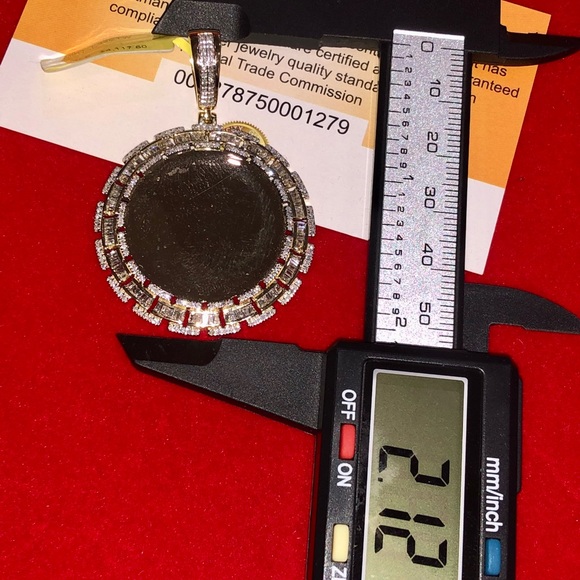 10k solid gold real diamond memory pendant, free appraisal, no plated not fake - Picture 4 of 8